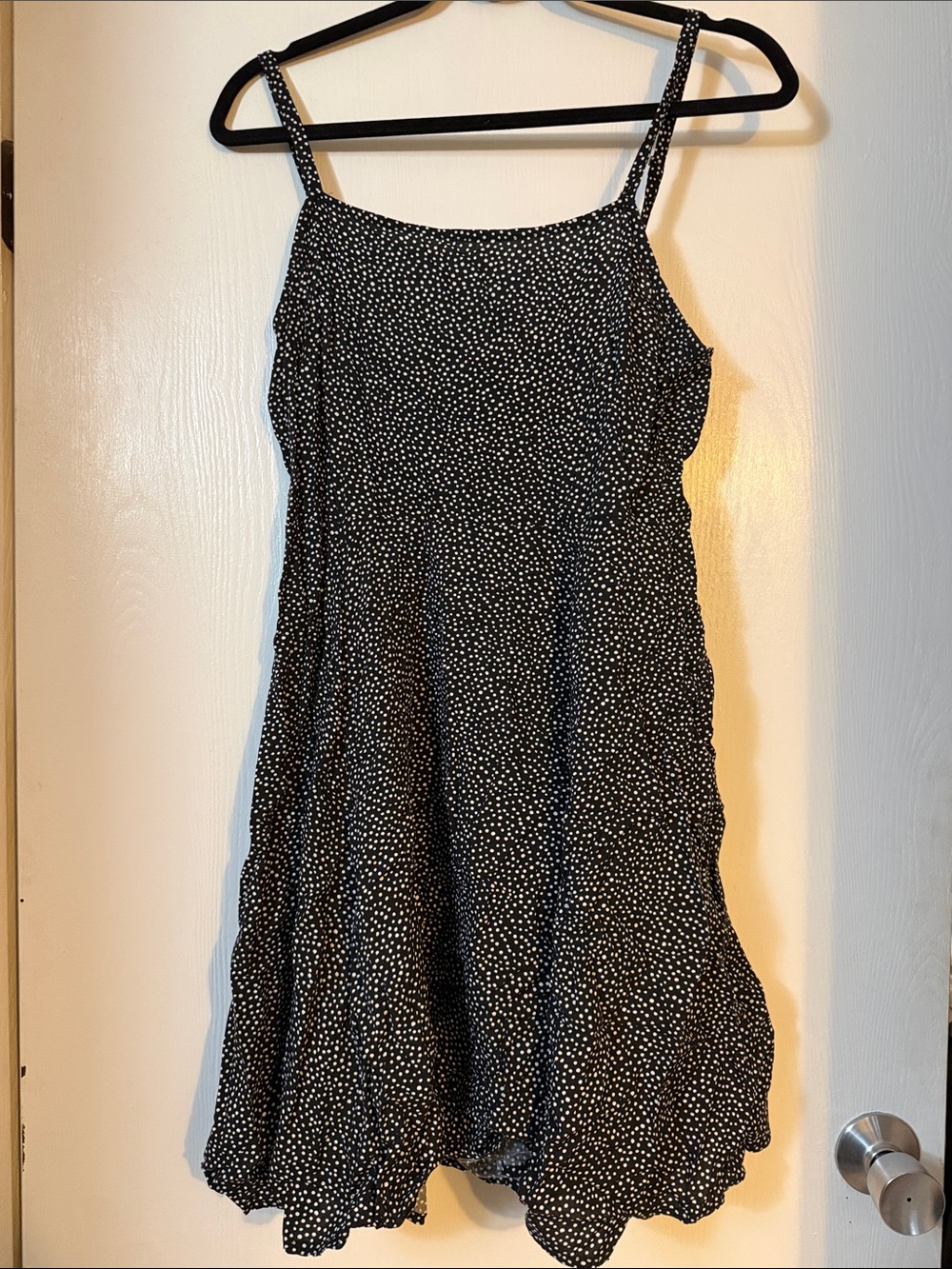 GAP Black Dress with White Dot Print — Spaghetti Strap Mini